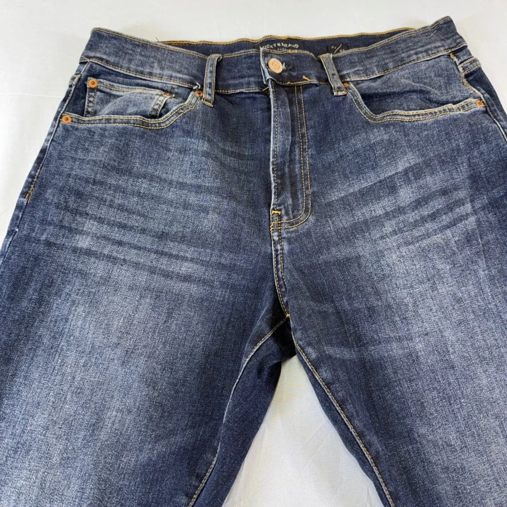 Lucky Brand 121 Slim Straight Mens Jeans 32x30 Dark Wash Blue Stretch Denim